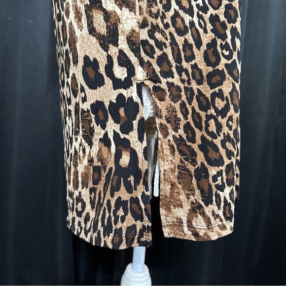 Leopard Print Open Front Cardigan / Duster - Picture 5 of 8
